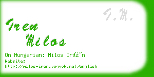 iren milos business card